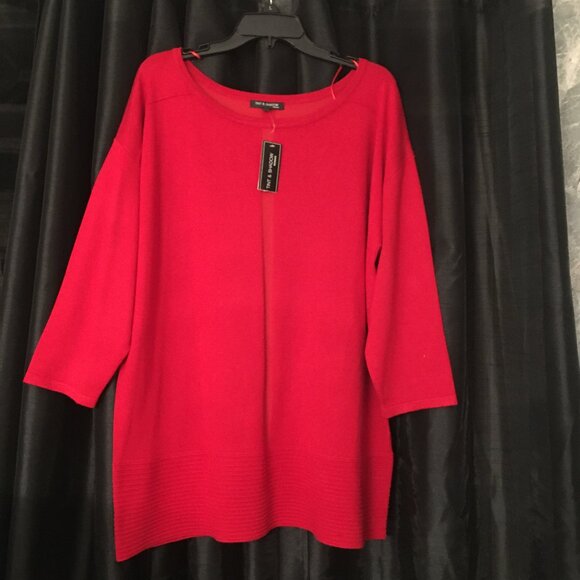 NWT Tint & Shadow red tunic sweater 1X - Picture 1 of 10